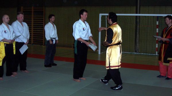 Awarding Color Belt Kub Certificates